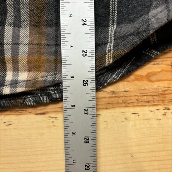 Eddie Bauer Flannel Shirt Small Gray Brown Button Up Long Sleeve Outdoors - Picture 8 of 12